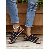 cheap Casual Sandals-Women&#039;s Braided Strap Sandals with Slingback Design – Comfortable Summer Footwear for Casual and Outdoor Activities