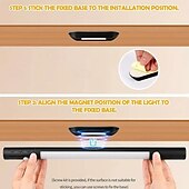 baratos luz do armário-sensor de movimento multifuncional sob a luz do armário - lâmpada noturna recarregável USB regulável de três cores com montagem magnética para iluminação de cozinha, escritório e guarda-roupa