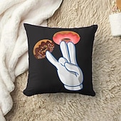 cheap Throw Pillows &amp; Covers-Funny Donuts Decorative Toss Pillows Cover 1PC Soft Square Couch Cushion Case Pillowcase for Bedroom Livingroom Sofa Chair