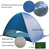 cheap Tents-Automatic Instant Up Beach Tent Lightweight Outdoor Beach Shade Sun Shelter with Carry Bag