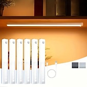 cheap Cabinet Light-6PCS Motion Sensor LED Cabinet Lights - USB Rechargeable Night Reading Lights for Wardrobe, Kitchen, Stairs &amp; Bookshelves 20/30cm