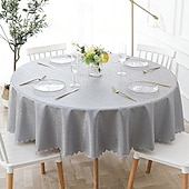 abordables Nappes-nappe ronde nappe en vinyle essuyable nappe de printemps toile cirée ferme pique-nique en plein air couverture de table en tissu pour salle à manger de mariage