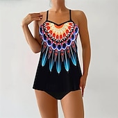 abordables Maillots une pièce et tankinis-Femme Tankini Maillot De Bain Deux Pièces Col en V Maillots de Bain Maillots de Bain Jaune Bleu Roi Respirable Séchage rapide Poids Léger Sans Manches - Natation Surf Plage Eté Printemps Grande Taille