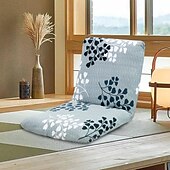 billige Spisestoltrekk-stretch foldegulv gaming stoltrekk uten stol, trykt justerbar gulv stol slipcover gulv lazy stoltrekk meditasjon lounge stol beskytter trekk