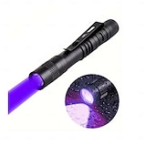 abordables Linternas-Linterna ultravioleta multifunción de 6 piezas, linternas de luz negra para exteriores a prueba de agua y caminos con función de iluminación, violeta 3,2 V 3 W para patio de camping en piscina
