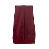 voordelige Formele pakken-Heren liiketoiminta Kostuums Bordeaux Formeel Werk Kleding Effen Standaard pasvorm 3-delige set Enkele rij knopen met twee knopen