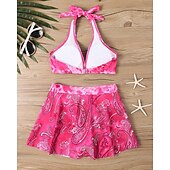 abordables Maillots une pièce et tankinis-Femme Tankini Maillot De Bain Deux Pièces Dos Nu Maillots de Bain Floral Maillots de Bain Noir Jaune Respirable Séchage rapide Poids Léger Sans Manches - Natation Surf Plage Eté Printemps