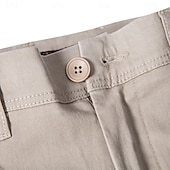 economico Pantaloni Elite da Uomo-Per uomo Chinos Bottoni Tasca Tinta unica Traspirante Indossabile Lunghezza intera All&#039;aperto Casuale Quotidiano Elegante Semplice Nero Giallo Micro-elastico
