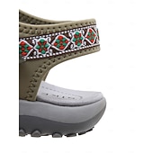 abordables Sandales Confort-sandales de sport bleues pour femmes avec sangles réglables et motif géométrique – chaussures de marche d&#039;extérieur confortables pour la randonnée, les voyages et les vêtements décontractés