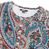 economico Stile etnico-Per uomo maglietta Camicia Henley Magliette Pop art Tribale Henley Giallo Rosso Blu Stampa 3D Plus Size Esterno Giornaliero Manica lunga Bottone giù Stampa Abbigliamento Originale Moda Vintage