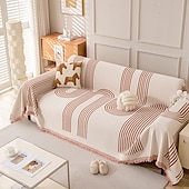 economico Tappetino per divano e copridivano trapuntato-copridivano in ciniglia bifacciale, copridivano in ciniglia reversibile, copridivano, asciugamano per divano, coperta con nappe, copridivano antigraffio per gatti
