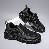 abordables Zapatos Casuales Slip-On-Men's Slip-On Suede Outdoor Shoes – Breathable Lightweight Design with Non-Slip Sole for Hiking, Travel and Casual Wear