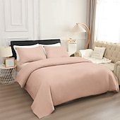 cheap Duvet Cover Sets-Duvet Cover Queen Size 3 Piece Queen Duvet Cover Set, Soft Double Brushed Queen Size Duvet Covers with Zipper Closure, 1 Duvet Cover and 2 Pillow Shams