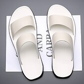billige Utendørs sandaler-solbrune lysesandaler i kunstskinn for menn – minimalistisk design med dobbel stropp, lett og behagelig sommersko for strand- og fritidsklær