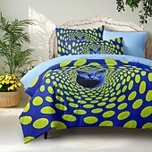 economico disegno esclusivo-Set copripiumino in cotone 100% linee fluide modello gatto set consolatore morbido set biancheria da letto di lusso in 3 pezzi decorazioni per la casa regalo biancheria da letto crepuscolare re