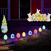 levne Velikonoční světla-5m solární velikonoční zásuvný světelný řetězec na zemní velikonoční vejce - 20 LED pro ozdobu nádvoří, zahrady a trávníku