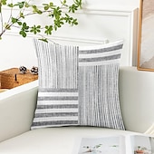 baratos Estilo Vintage-tiras decorativas almofadas capa 1pc macio quadrado sofá almofada caso fronha para quarto sala de estar sofá cadeira rosa azul cinza