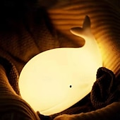 economico Lucine notturne per bambini e neonati-Luce notturna a forma di balena in silicone morbido - lampada da notte per bambini ricaricabile tramite USB, regalo perfetto per bambini e amici