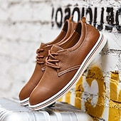 cheap Semi-Formal-Men&#039;s Casual Lace-Up Shoes – Vibrant Faux Leather Upper, Lightweight Design, Non-Slip Sole, Perfect for Everyday Wear and Summer Outings