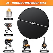 cheap Camp Kitchen-Fire Pit Mat for Solo Stove Bonfire, Double-Sided Fireproof Under Grill Mat Deck Patio Protector Mat, Round Fire Pit BBQ Mat for Solo Stove Accessories, Easy to Clean, Reusable