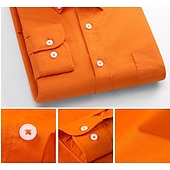 cheap Men&#039;s Dress Shirts-Men&#039;s Dress Shirt Oxford Shirt Solid Color Formal Black White Wine Orange Long Sleeve Shirt Collar Spring, Fall, Winter, Summer Clothing Apparel Buttons