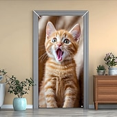 cheap Door Covers-Cute Cats Door Decorations Door Covers Animal Hide and Seek Door Tapestry Door Curtain Decoration Backdrop Indoor/Outdoor Door Banner for Front Door Farmhouse Peekaboo