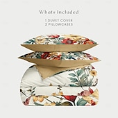 baratos 100% algodão-Conjunto de capa de edredom com padrão floral, conjunto de edredom estampado, conjuntos de cama de algodão com fronha envelope, decoração de quarto, capa de edredom king queen