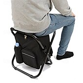 cheap Camping Furniture-Outdoor Multi-functional Collapsible Stool Camping Folding Stool Portable Insulated Cooler Bag Stool Folding Chair with Backpack for Camping Beach Fishing