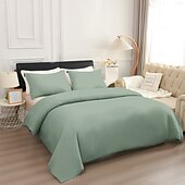 cheap Duvet Cover Sets-Duvet Cover Queen Size 3 Piece Queen Duvet Cover Set, Soft Double Brushed Queen Size Duvet Covers with Zipper Closure, 1 Duvet Cover and 2 Pillow Shams