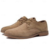 economico Semi-formale-scarpe oxford stringate in pelle scamosciata da uomo – design casual leggero per lavoro, ufficio e uso quotidiano