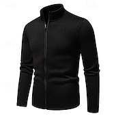 cheap Casual Jackets-Men&#039;s Lightweight Jacket Summer Jacket Casual Jacket Vacation Daily Warm Pocket Fall &amp; Winter Plain Fashion Classic Stand Collar Regular Black White Light Grey Dark Gray Jacket