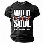 preiswerte Lustige T-Shirts für Männer-Herren Tiger Lustig T Shirt Kurzarm T-Shirt 3D-Druck Rundhalsausschnitt Hemd Modisch Täglich Strasse Täglich Schwarz Blau Grün Sommer Frühling Bekleidung S M L XL XXL XXXL