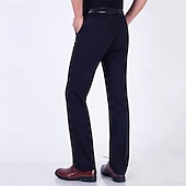 abordables Delgado-Hombre Graduación pantalones de traje Pantalones Chinos Botones Bolsillo Plano Comodidad Formal Fiesta Trabajo Moda Estilo clásico Dunkelkaki Caqui Claro Microelástico