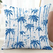 abordables Taies d&#039;Oreiller-Housse de coussin décorative à motif de palmiers, 1 pièce, taie d&#039;oreiller carrée douce pour chambre à coucher, salon, canapé, chaise