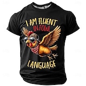 preiswerte Lustige T-Shirts für Männer-Herren &#039;Ich spreche fließend Geflügel-Sprache&#039; Lustiges Hühner-Wortspiel Grafik T-Shirt