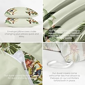 preiswerte 100% Baumwolle-Regenwald-Bettbezug-Set Tauchen Sie ein in die Natur mit üppigen tropischen Designs aus weichem, strapazierfähigem Stoff für ultimativen Komfort und Eleganz
