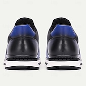 billiga Premium sneakers i läder-herrsneakers i premiumkohud - luddblå spetsfri design med vadderad sula för vardags- och utomhuskläder
