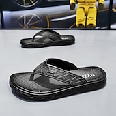 preiswerte Kleidungs-Sandalen-Braune Casual Flip Flops für Herren mit strukturiertem Fußbett und verstellbarem Riemen – bequeme Outdoor-Sandalen für Sommer und Strand