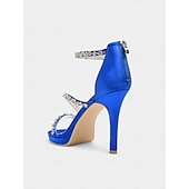 preiswerte Prom-elegante, mit Strasssteinen verzierte Satin-High-Heel-Sandalen für Damen - perfekt für Hochzeiten und formelle Anlässe