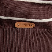 preiswerte Herren Elite Hoodies &amp; Sweatshirts-Herren Pullover Gerippt Stricken Normale Oberteile Farbblock Gestreift Rundhalsausschnitt Strickware Täglich Outdoor Urlaub Bekleidung Frühling Herbst Wein Marineblau S M L