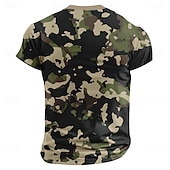 cheap Vintage&amp;Retro-Men&#039;s Camouflage T Shirt Henley Shirt Short Sleeve Designer Retro Vintage Street Casual Daily Summer Spring Army Green Henley Henley T-Shirt