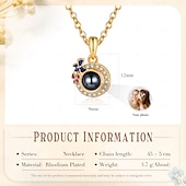 cheap For Women-Personalized Photo Projection Necklace Custom Best Gift for Mom - Customized Pendant with Photo, Ideal Personalized Gift for Lovers, Family, or Friends, Perfect for Wedding