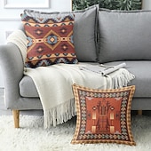 abordables Style Vintage-Housse de coussin décoratif vintage sud-ouest 1PC coussin carré en doux pour canapé housse de coussin pour chambre salon chaise