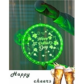 cheap Decorative Lights-St. Patrick&#039;s Day Decorative Window Light - Battery Powered Suction Cup Hanging Light for Irish Festival Decoration 1pc