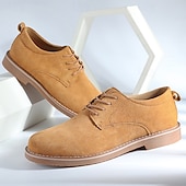 abordables Semi-formel-chaussures à lacets en daim marron clair pour hommes – chaussures décontractées confortables pour un usage quotidien et des occasions décontractées élégantes