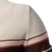 preiswerte Herren Elite Hoodies &amp; Sweatshirts-Herren Pullover Gerippt Stricken Normale Oberteile Farbblock Gestreift Rundhalsausschnitt Strickware Täglich Outdoor Urlaub Bekleidung Frühling Herbst Wein Marineblau S M L