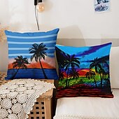 cheap Throw Pillows &amp; Covers-Summer Vibe Decorative Toss Pillows Cover 1PC Palm Trees Soft Square Couch Cushion Case Pillowcase for Bedroom Livingroom Sofa Chair