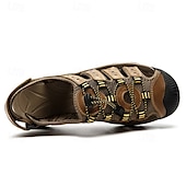 voordelige Buitensandalen-Heren outdoor wandelsandalen - ademend gesloten teenontwerp, verstelbare vetersluitingen, antislipzool, comfortabele zomerschoenen voor trekking en kamperen