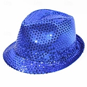halpa Fedora hattu-Miesten Kentucky Derby -hattu Aurinkohattu Juhlahattu Keltainen Rubiini Polyesteri Paljetti Muoti Vapaa-aika Päivittäin Pyhän Patrickin päivä Yhtenäinen väri Aurinkovoide Hengittävä