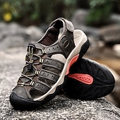 voordelige Buitensandalen-Heren outdoor wandelsandalen - ademend gesloten teenontwerp, verstelbare vetersluitingen, antislipzool, comfortabele zomerschoenen voor trekking en kamperen